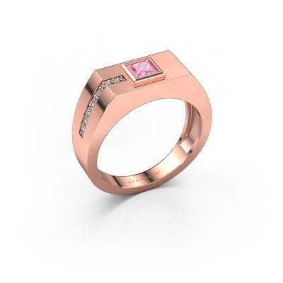 Men's ring Robertus 1 585 rose gold pink sapphire 4 mm
