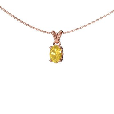 Pendentif Lucy 1 585 or rose saphir jaune 7x5 mm