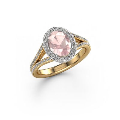 Engagement ring Verla ovl 2 585 gold morganite champagne 8x6 mm