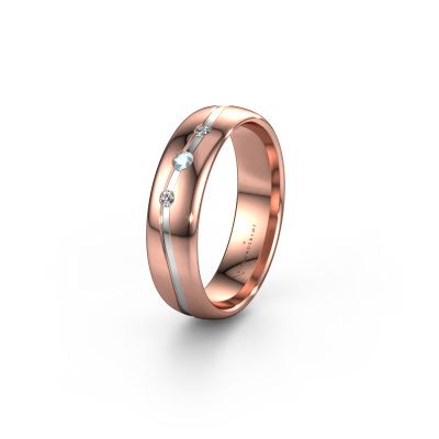 Bague d'amitié WH0907L35X 585 or rose aigue-marine ±5x1.4 mm