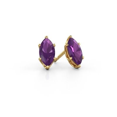 Stud earrings Sam MRQ 585 gold amethyst 10x5 mm