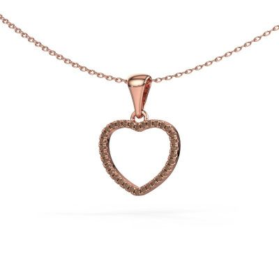 Pendant Heart 6 585 rose gold brown diamond 0.17 crt