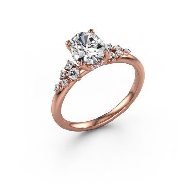 Engagement ring Emma OVL 585 rose gold lab grown diamond 1.349 crt
