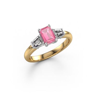 Engagement ring Kina EME 585 gold pink sapphire 6.5x4.5 mm
