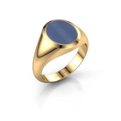 Signet ring Evon 2 585 gold blue sardonyx 12x10 mm