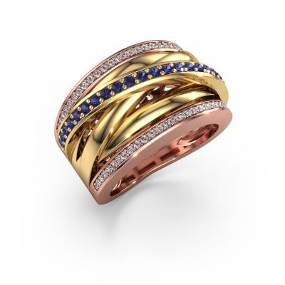 Ring Clair 2 585 Roségold Saphir 1.5 mm