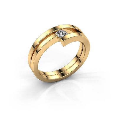 Ring Nikia 585 goud zirkonia 3.4 mm