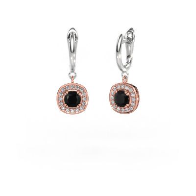 Pendants d'oreilles Marlotte 1 585 or rose diamant noir 0.70 crt