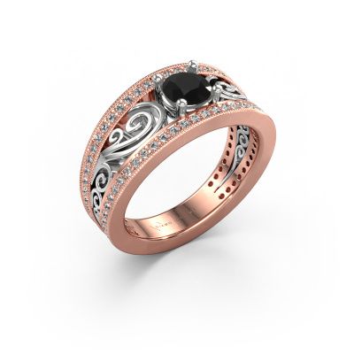 Bague de fiançailles Julliana 585 or rose diamant noir 1.01 crt