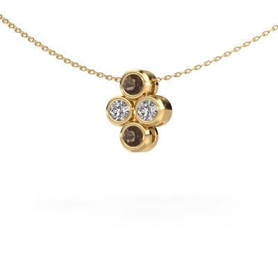 Hanger Judi 585 goud rookkwarts 3.4 mm