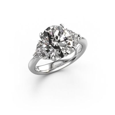 Engagement ring Aleida OVL 1 950 platinum lab-grown diamond 2.036 crt