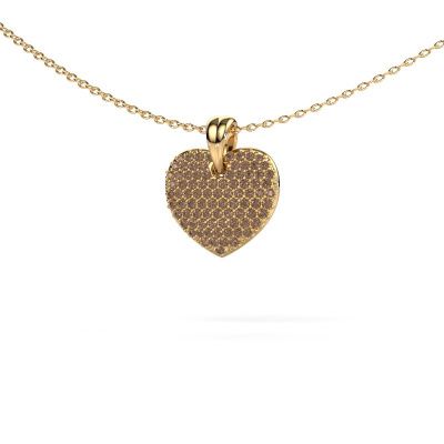 Anhänger Heart 5 585 Gold Braun Diamant 0.402 crt