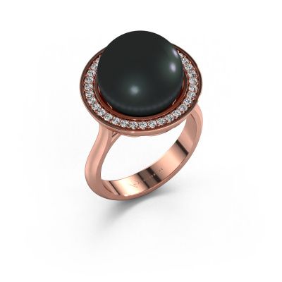 Ring Grisel 585 rose gold black pearl 12 mm