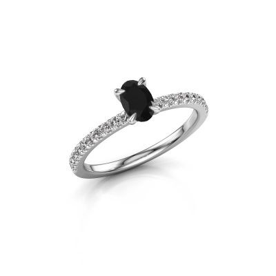 Verlovingsring Crystal OVL 2 950 platina zwarte diamant 0.78 crt