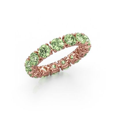 Ring Vivienne 4.2 585 rose gold green lab grown diamond 4.2 mm