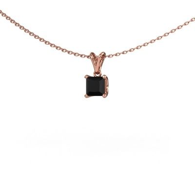 Anhänger Sam SQR 585 Roségold Schwarz Diamant 0.60 crt