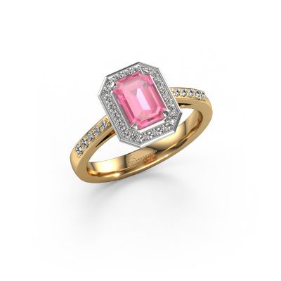 Verlobungsring Dodie 2 eme 585 Gold Pink Saphir 7x5 mm