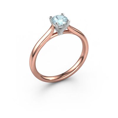 Verlobungsring Mignon rnd 1 585 Roségold Aquamarin 5 mm