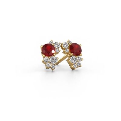 Stud earrings Veronica 585 gold ruby 4.2 mm