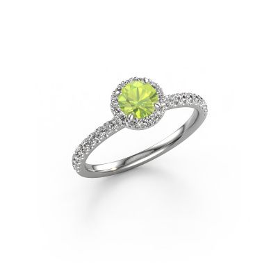 Engagement ring Miranda RND 950 platinum peridot 6.5 mm