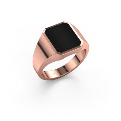 Signet ring Lars 2 585 rose gold onyx 12x10 mm
