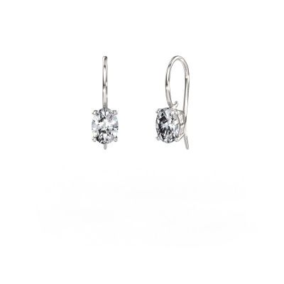 Drop earrings Cleo OVL 585 white gold diamond 1.60 crt