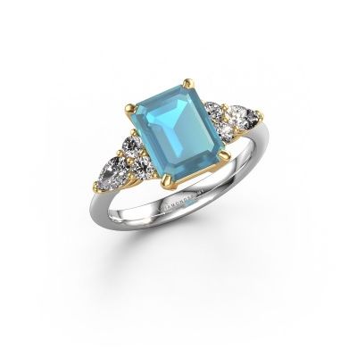 Promise ring Melani EME 585 white gold blue topaz 9x7 mm