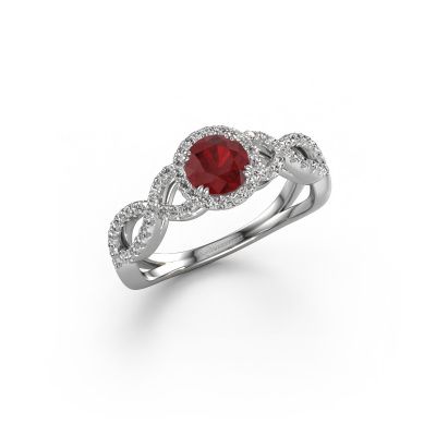 Engagement ring Dionne rnd 585 white gold ruby 5 mm