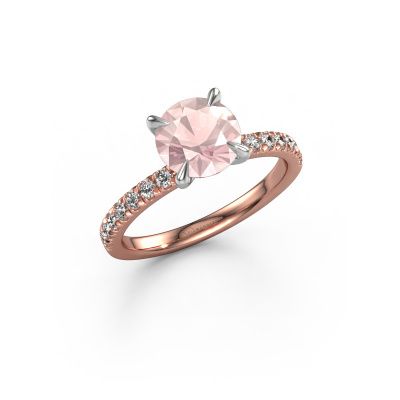 Engagement ring Crystal rnd 2 585 rose gold morganite champagne 7.3 mm
