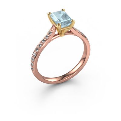 Verlobungsring Mignon eme 2 585 Roségold Aquamarin 7x5 mm