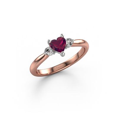 Engagement ring Lieselot HRT 585 rose gold rhodolite 5 mm