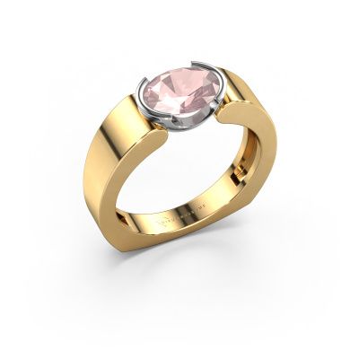 Ring Tonya 585 gold morganite champagne 8x6 mm