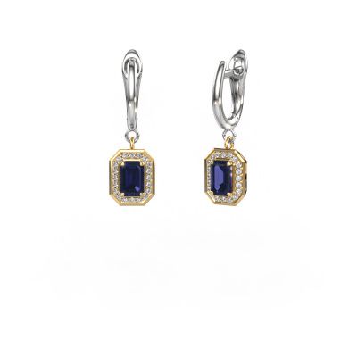 Drop earrings Dodie 1 585 gold sapphire 6x4 mm