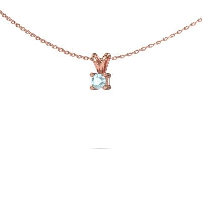 Kette Eline 585 Roségold Aquamarin 5 mm