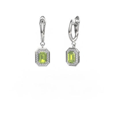 Pendants d'oreilles Dodie 1 585 or blanc péridot 6x4 mm