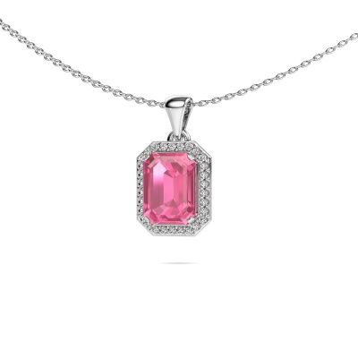 Pendant Dodie 585 white gold pink sapphire 8x6 mm