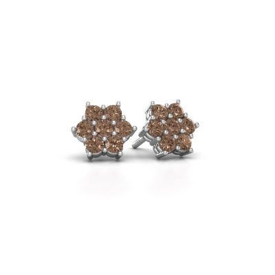 Stud earrings Bonita 950 platinum brown diamond 0.77 crt