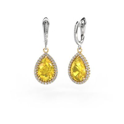 Pendants d'oreilles Tilly per 4 585 or jaune saphir jaune 12x8 mm