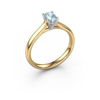 Engagement ring Mignon OVL 1 585 gold aquamarine 8x6 mm