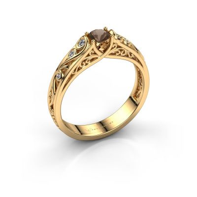 Ring Quinty 585 Gold Rauchquarz 4.7 mm