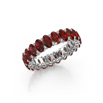 Stackable ring Heddy OVL 3x5 585 white gold garnet 5x3 mm