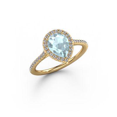 Verlobungsring Seline per 2 585 Gold Aquamarin 8x6 mm