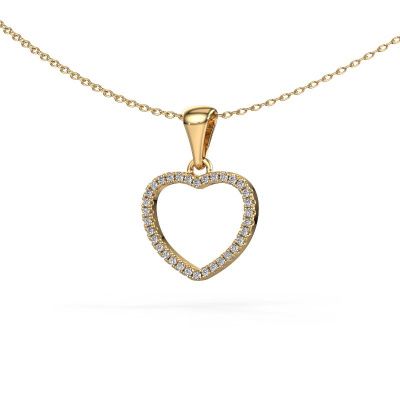 Pendant Heart 6 585 gold zirconia 1 mm