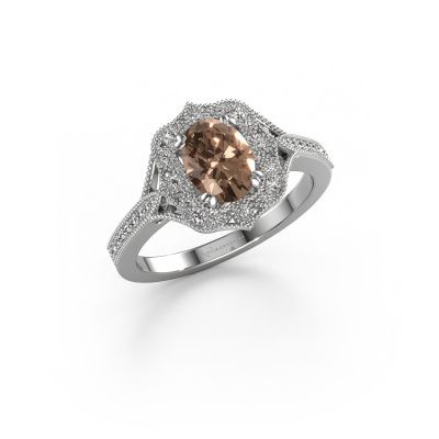 Verlobungsring Loni 585 Weißgold Braun Diamant 0.983 crt