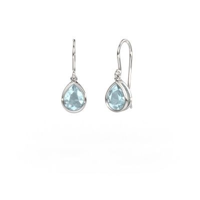 Earrings Lavon PER 585 white gold aquamarine 8x6 mm