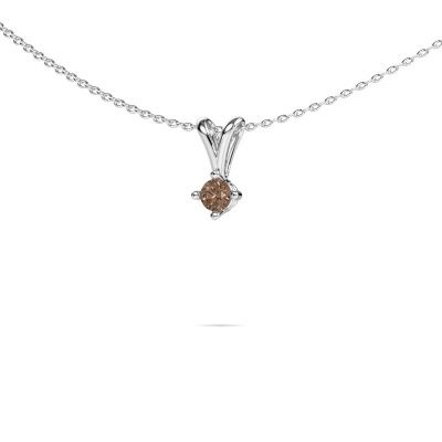 Pendant Jannette 585 white gold brown diamond 0.25 crt