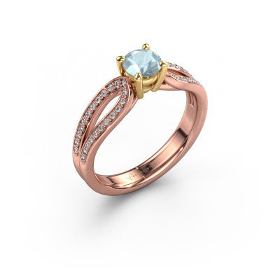 Engagement ring Antonia rnd 2 585 rose gold aquamarine 5 mm