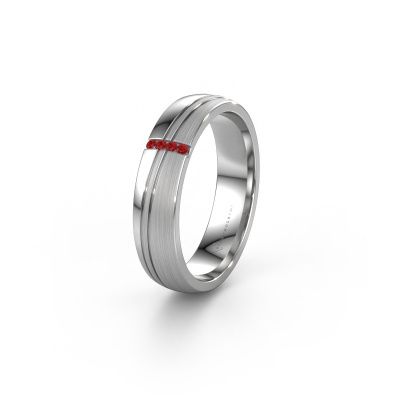 Bague de mariage WH0909L25X 950 platine rubis ±5x1.5 mm