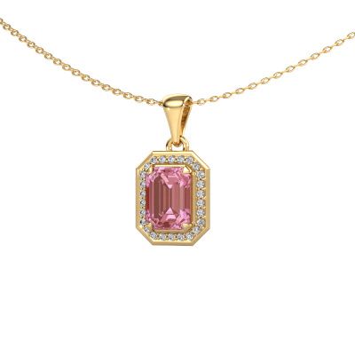 Pendant Dodie 585 gold pink lab grown diamond 8x6 mm