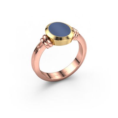 Pinky ring Jake 1 585 rose gold blue sardonyx 10x8 mm